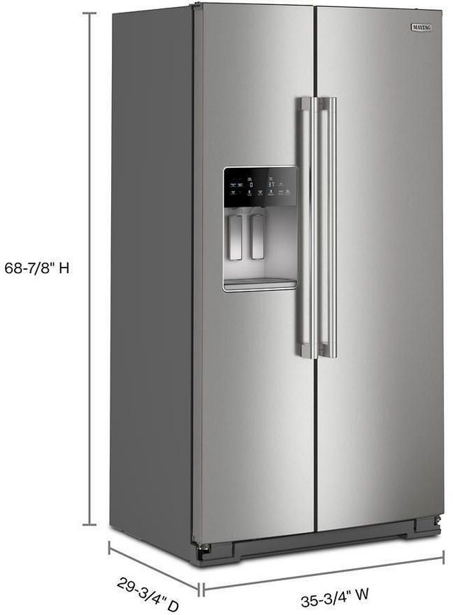 Maytag® 36 in. 20.8 Cu. Ft. Fingerprint Resistant Stainless Steel Counter Depth Side-by-SideRefrigerator - My Store