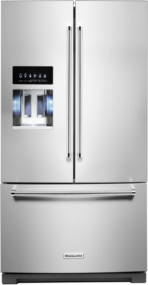 KitchenAid® 36 in. 27.0 Cu. Ft. Stainless Steel with PrintShield™ Finish French Door Refrigerator - My Store