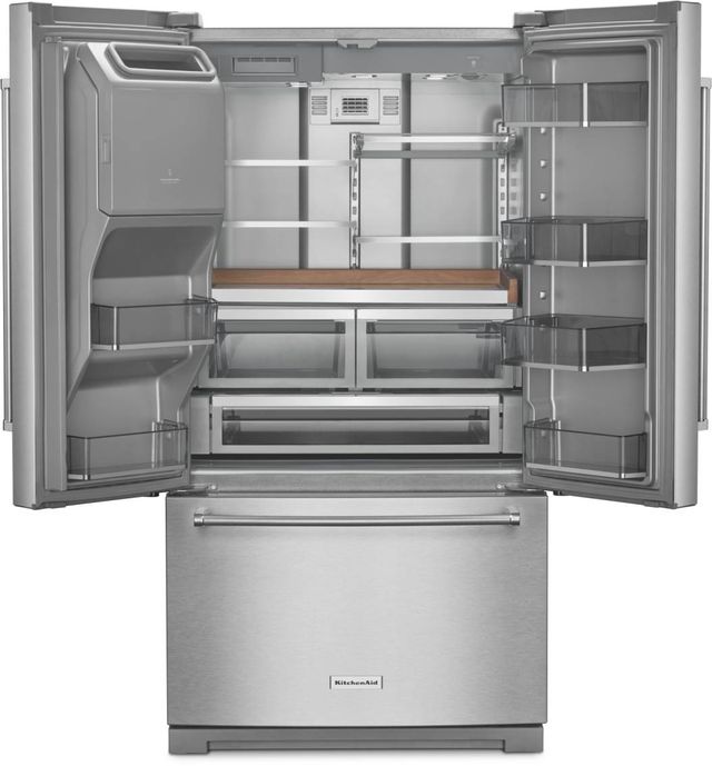 KitchenAid® 36 in. 27.0 Cu. Ft. Stainless Steel with PrintShield™ Finish French Door Refrigerator - My Store