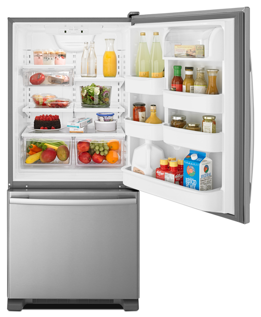Amana® 30 in. 18.7 Cu. Ft. Stainless Steel Bottom Freezer Refrigerator